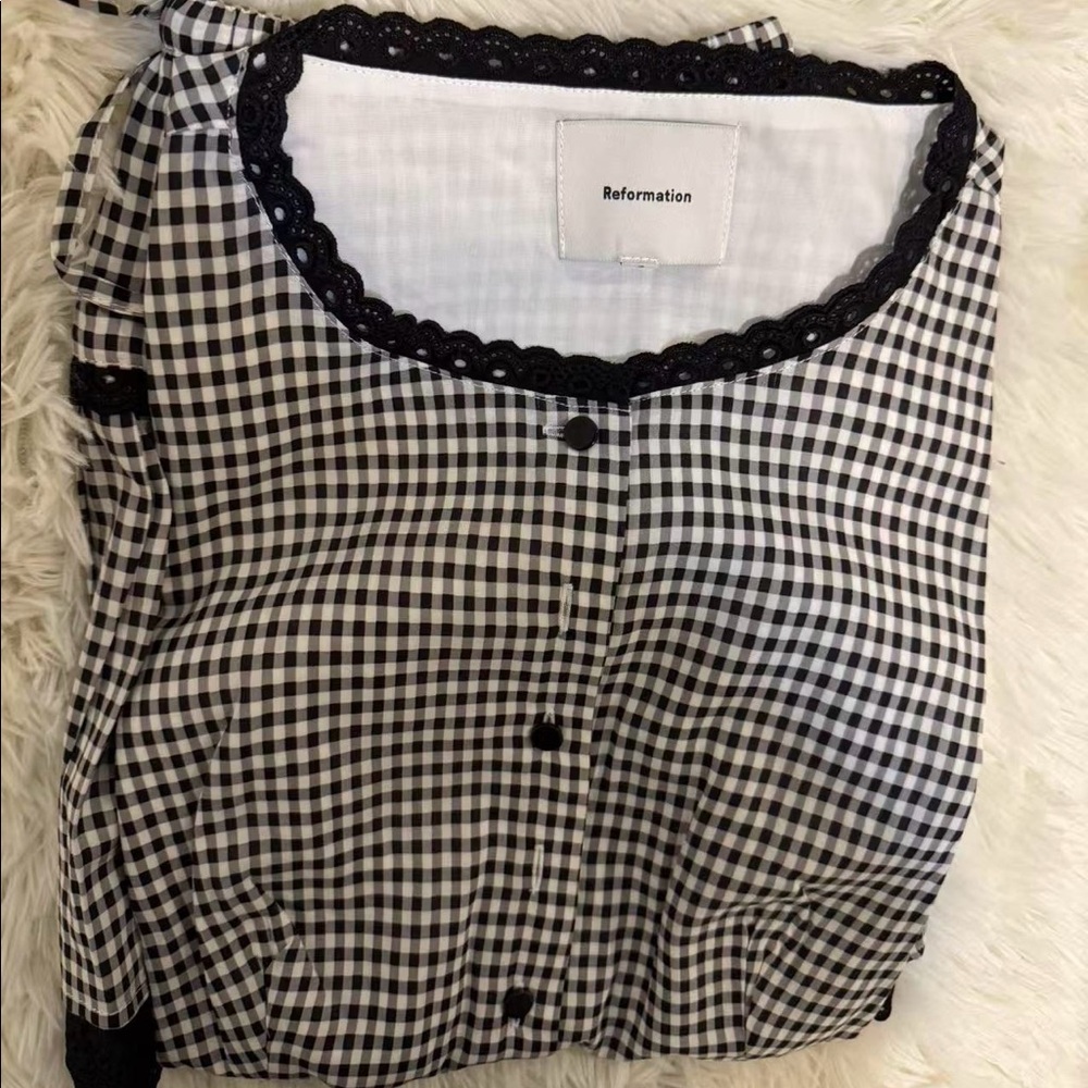 Reformation Valetta Two Piece Remy Check - Picture 5 of 6